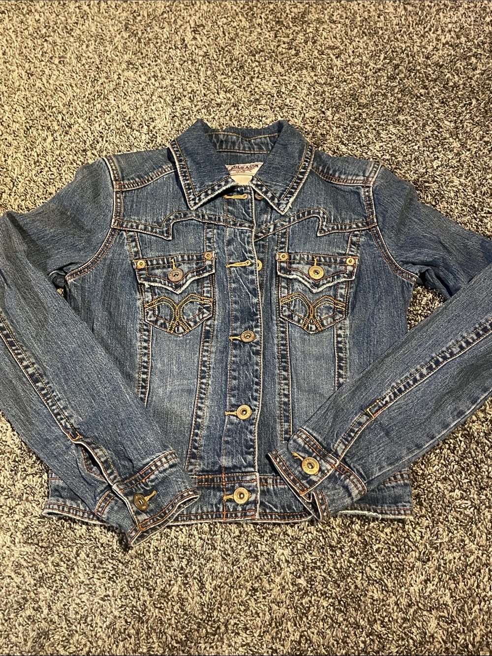 Vintage Y2K U.S. Polo Assn. Women's Medium Wash Denim Jacket (S)